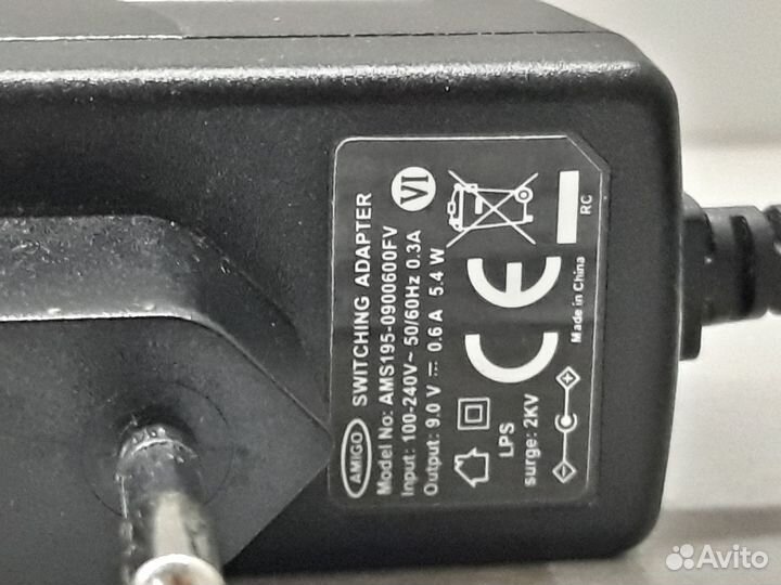 Блок питания 9V 600mA Amigo AMS195-0900600FV