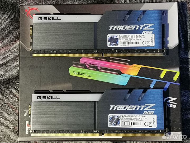 Оперативная память DDR4 G.skill trident Z RGB 32GB