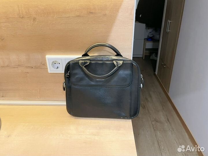 Мужской кожаный портфель- сумка
