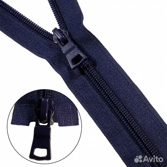 Молния витая т7 2 замка 100см (233 т.синий), 10 шт