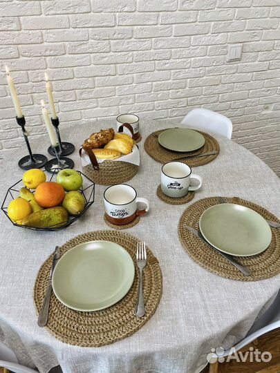 Сервировочные салфетки из джута набор