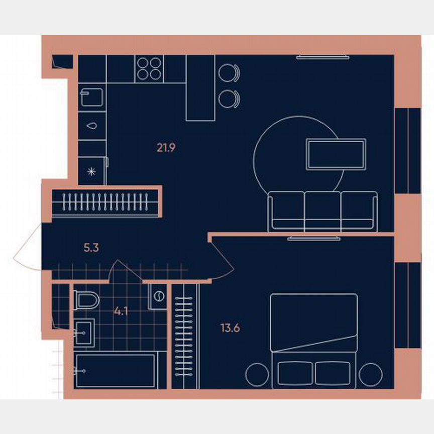 1-к. квартира, 44,9 м², 30/33 эт.