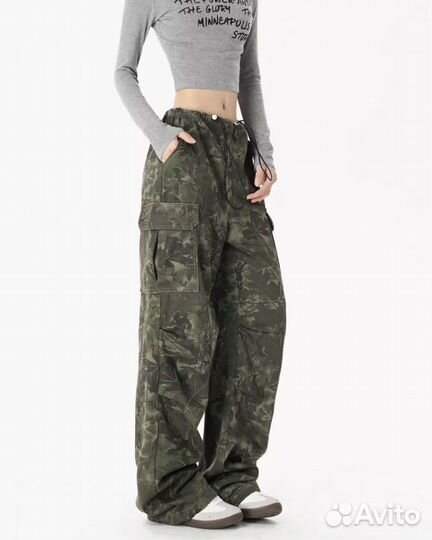 Штаны камуфляжные y2k