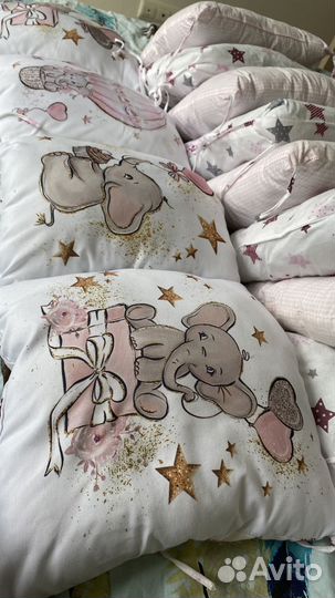 Балдахин с держателем и бортики в кроватку