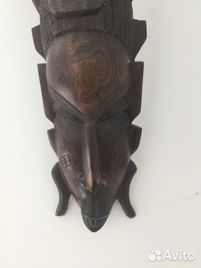 Маска Эбен Черное дерево натурал Африка1950 В52см