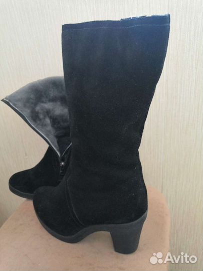 Полусапоги замшевые