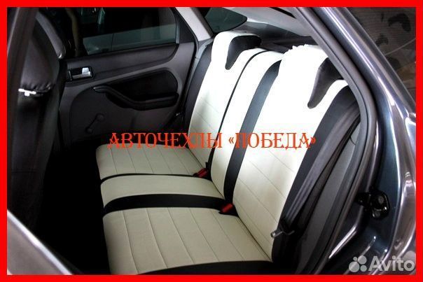 Чехлы Ford Focus 2 из экокожи чёрно-белые Классика