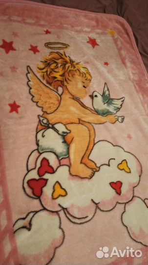 Детский пледик с Ангелочком +подушка в подарок