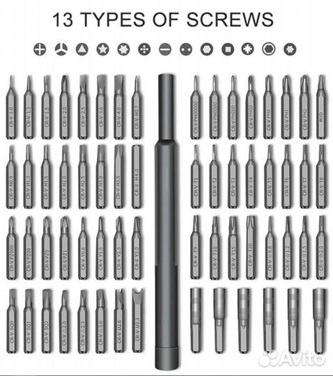 Набор бит для ремонта телефонов и компьютеров 63/1