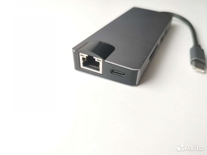 Док-станция USB-C хаб 8в1 4k hdmi USB 3.0 PD LAN