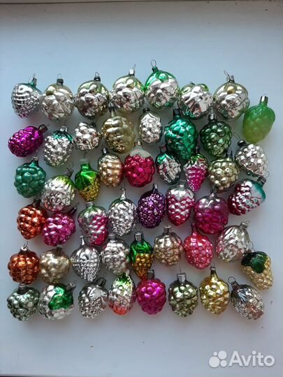 Виноград ягода елочные игрушки СССР на выбор