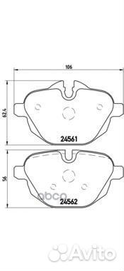Колодки тормозные, задние P06064 Brembo