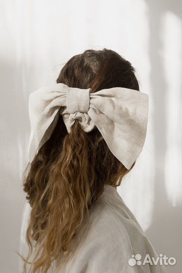 Льняные банты на резинке