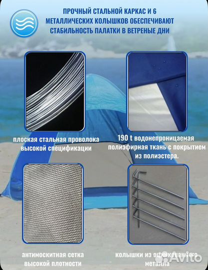 Палатка пляжная автоматическая тент