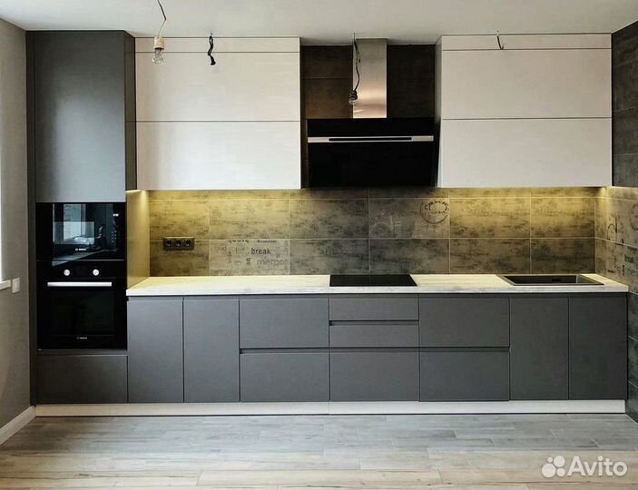 Прямой кухонный гарнитур современный