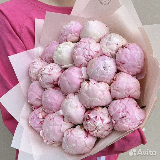 Букет из 21 пиона. Доставка Иркутск