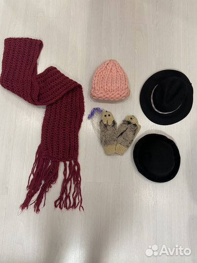 Шарф шапки шляпы варежки новые и бу