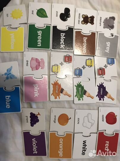 Три набора карточек: алфавит,цвета и формы