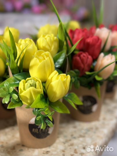 Букет из мыла тюльпаны на 8 марта