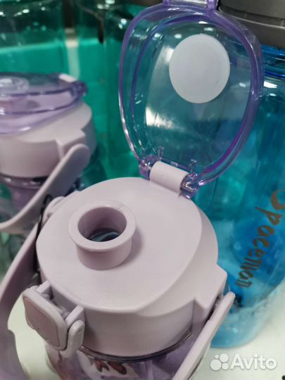 Бутылка для воды детская с трубочкой Smile Мишка