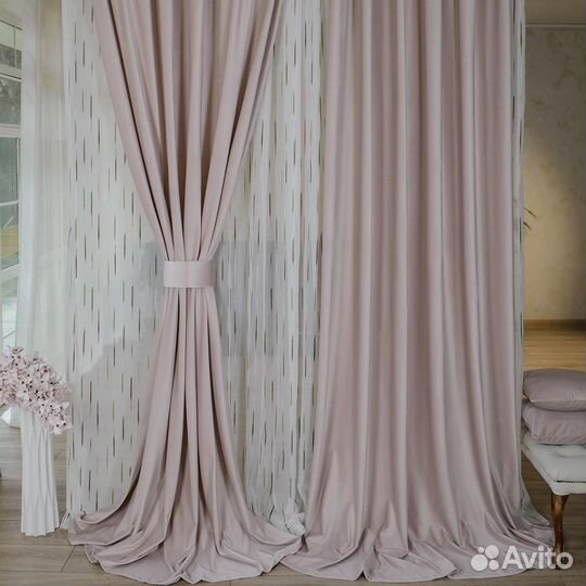 Шторы бархат Беллиссимо лотос новые пошив