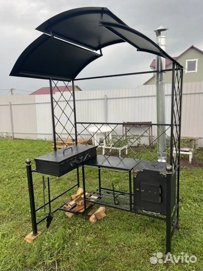 Мангал с печкой под казан