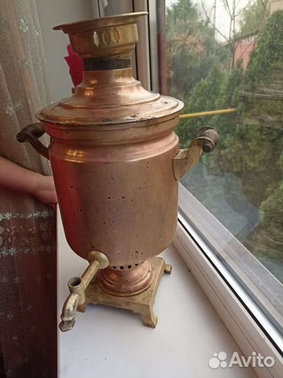 Самовар на дровах медный