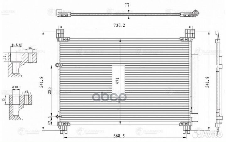Радиатор кондиц. для а/м Lexus RX 15- 3.5i lrac
