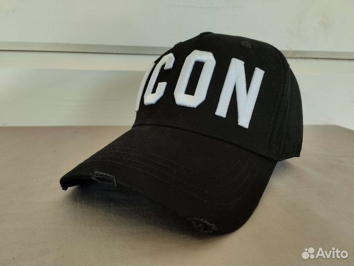 Бейсболка, кепка Icon Dsquared2, black and white