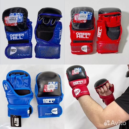 Перчатки крабы для мма оптом Green Hill Союз мма