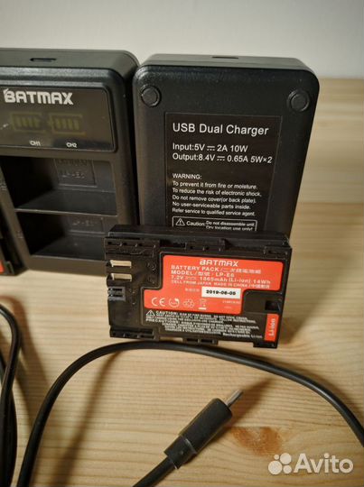 Аккумуляторы Batmax Canon LP-E6 с зу