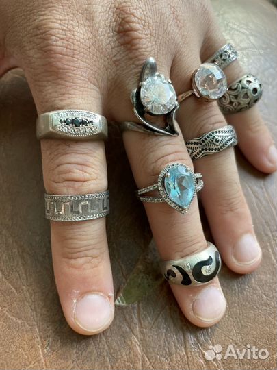 Крупные серебряные кольца