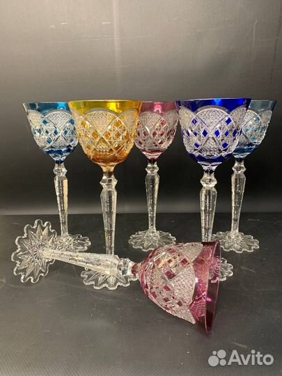 Антикварные Бокалы Val Saint Lambert хрусталь