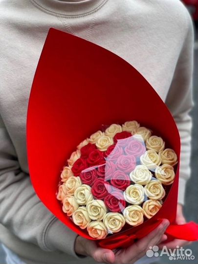 Шоколадный букет розы