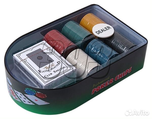 Покер на 120 фишек без номинала в алюминие (37319)