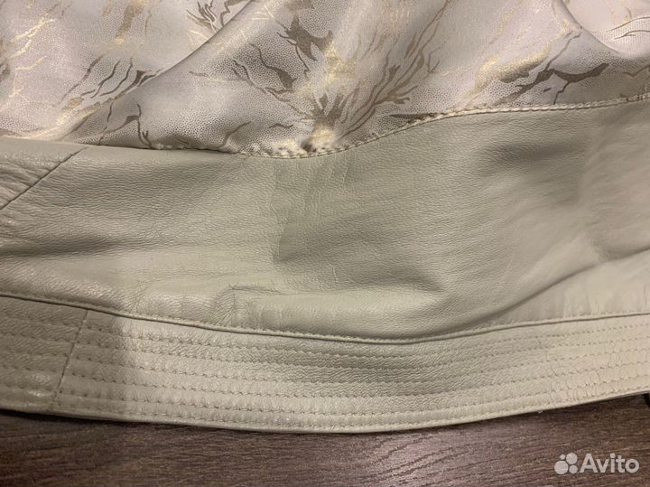 Кожаный плащ женский 48