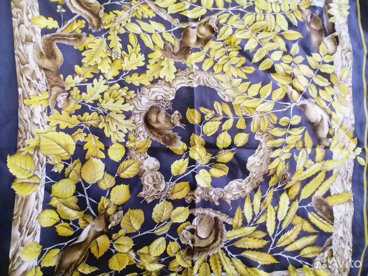 Шарф из шелковой саржи Hermes Casse Noisette