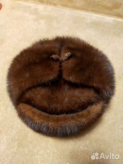 Норковая шапка-ушанка мужская