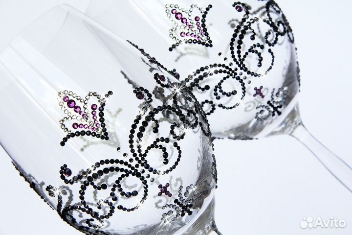 Фужеры бокалы для вина ручная работа