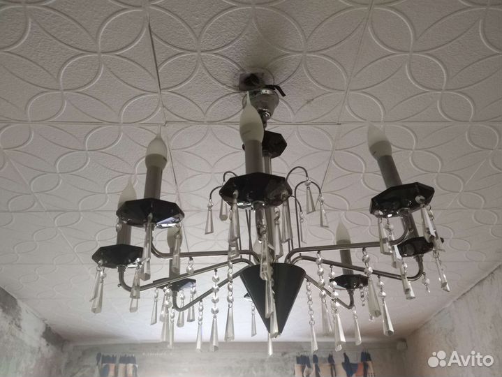 Люстра потолочная бу хрустальная