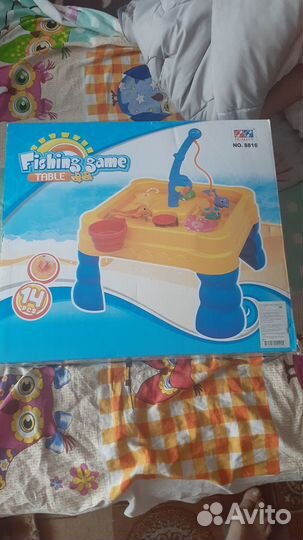 Игрушка стол доя рыбалки +песочница