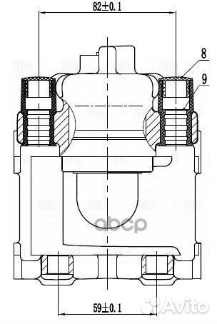 Суппорт торм. BMW X5 (E53) (99) зад. лев. D 42мм