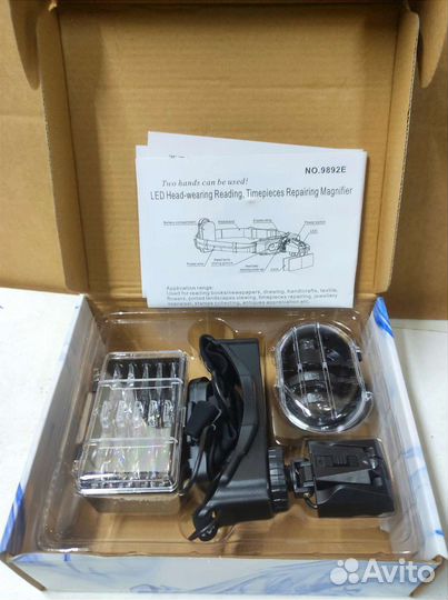 Ювелирные очки, лупа часовщика с подсветкой