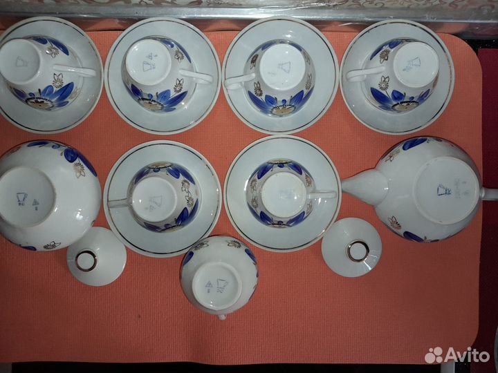Сервиз чайный Голубые цветы, Барановка 60 годы