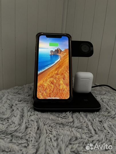 Беспроводная зарядка для iPhone и Android 3в1