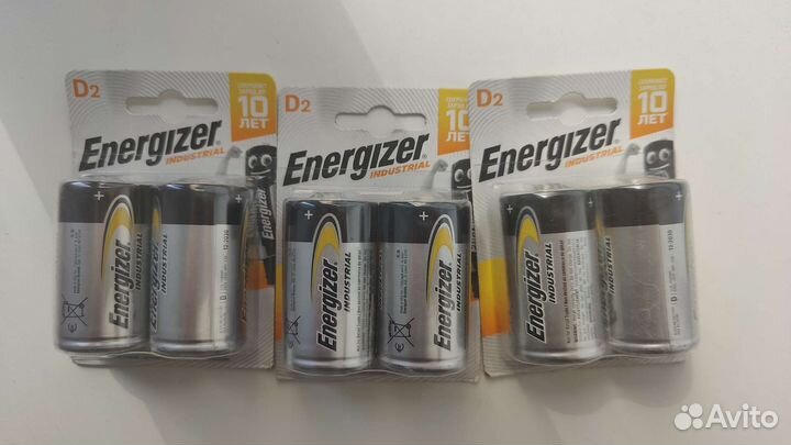 Батарейки Energizer D2 новые