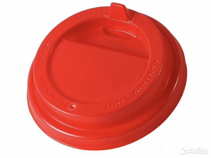 Одноразовая кофейная крышка с носиком красная D80