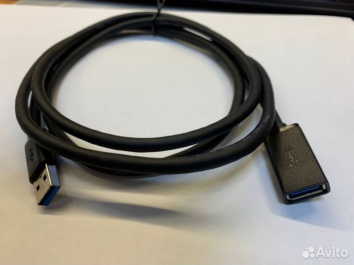 Кабель удлинительный USB 3.0 (3 м) Черный