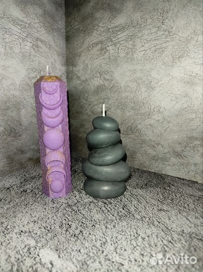 Свечи из соевого воска:Спа камни. Фазы Луны