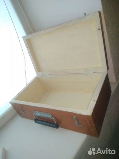 Ящик Чемодан Дерево СССР с ручкой и засовами. Отли